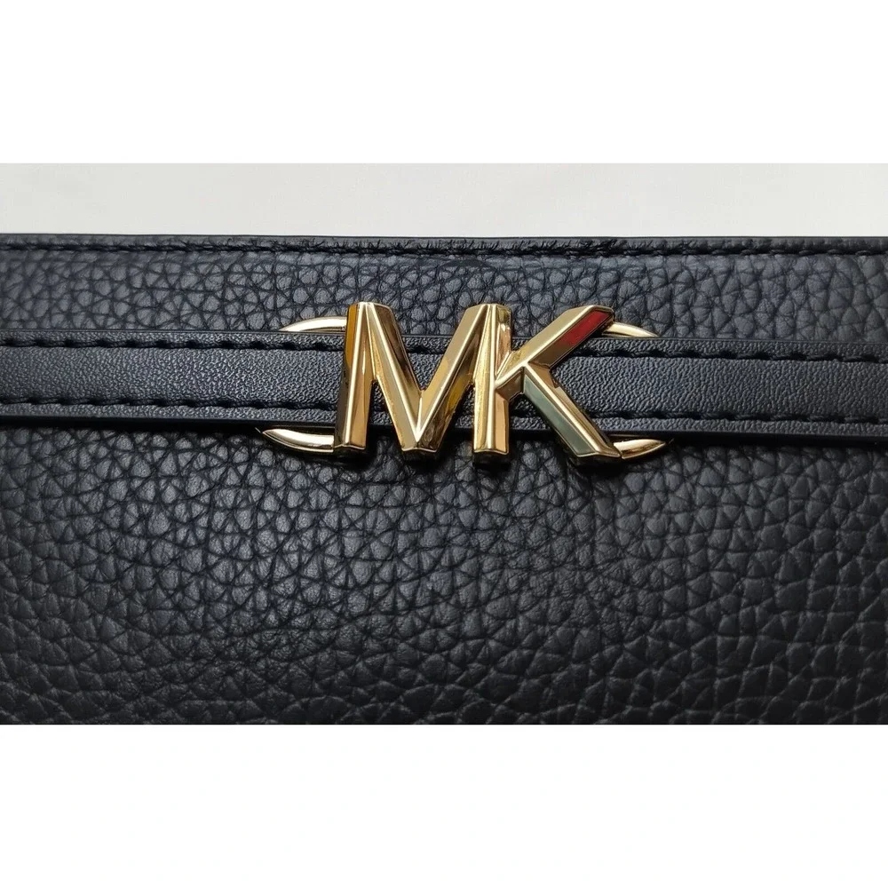 Michael Kors Black Pebbled Leather Credit Card Bifold Wallet - NWT $298